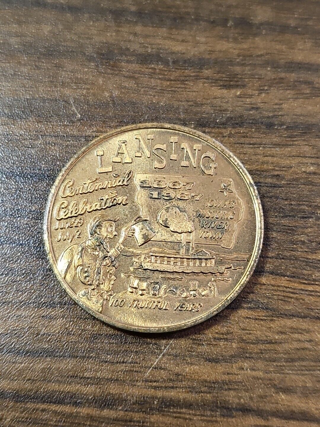 Vintage Rare 1967 Lansing Iowa Centennial Token Coin