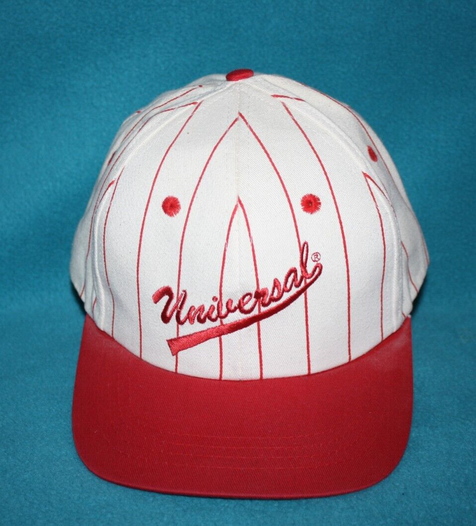 VTG 90s Universal Studios Red Pinstripe Snapback Baseball Hat Never Worn