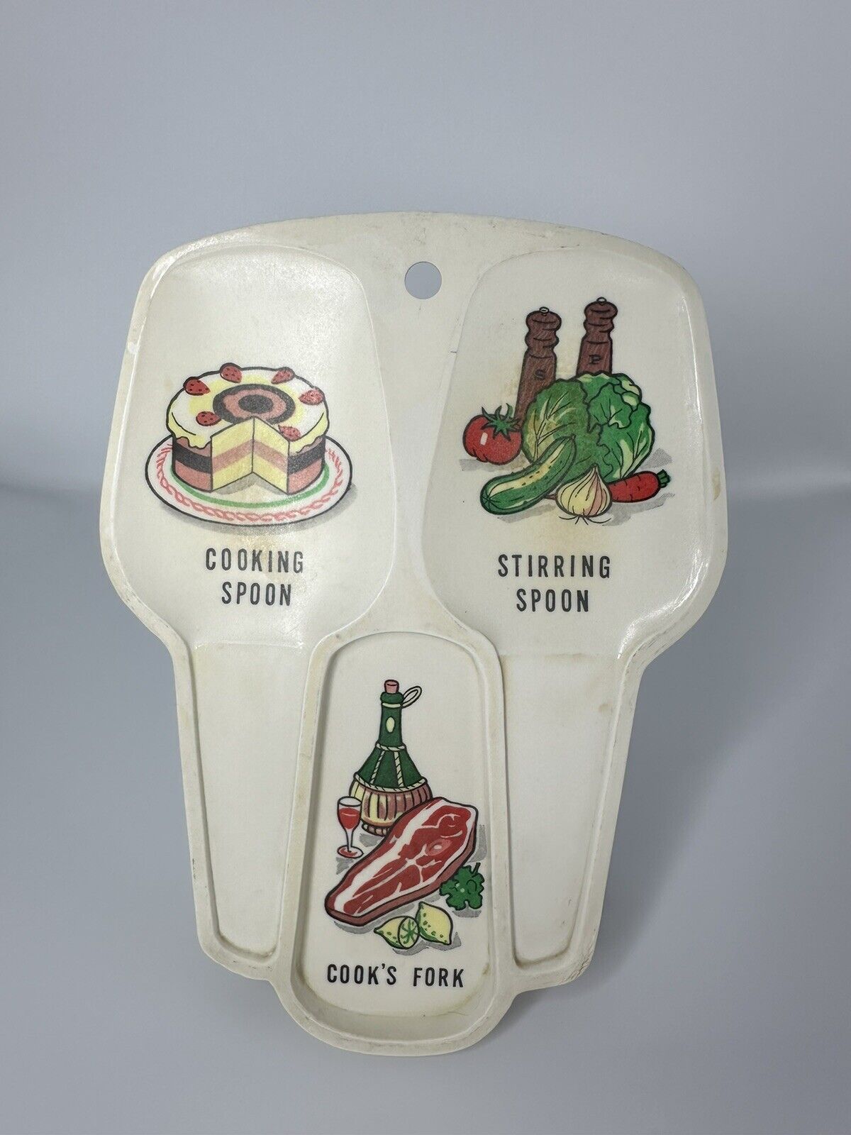 Vintage Plastic Triple Spoon Rest