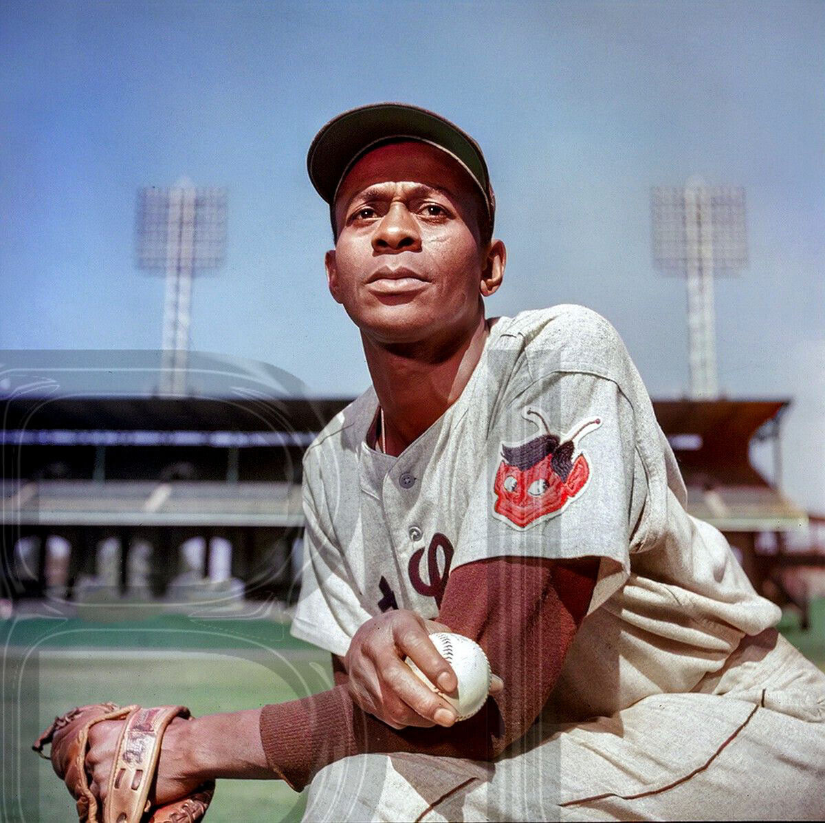 1952 St. Louis Browns pitcher Satchel Paige Sporting Brown 11 x 14\