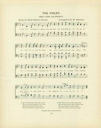 NEW YORK UNIVERSITY NYU Original Antique Song Sheet c 1903 