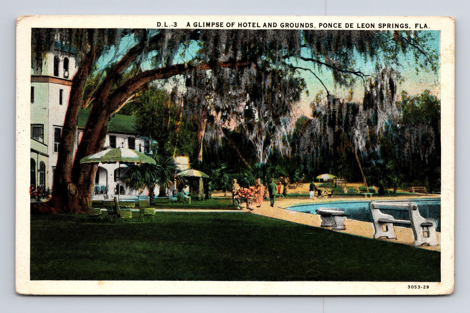 c1930 WB Postcard Ponce De Leon Springs FL Florida Hotel & Grounds