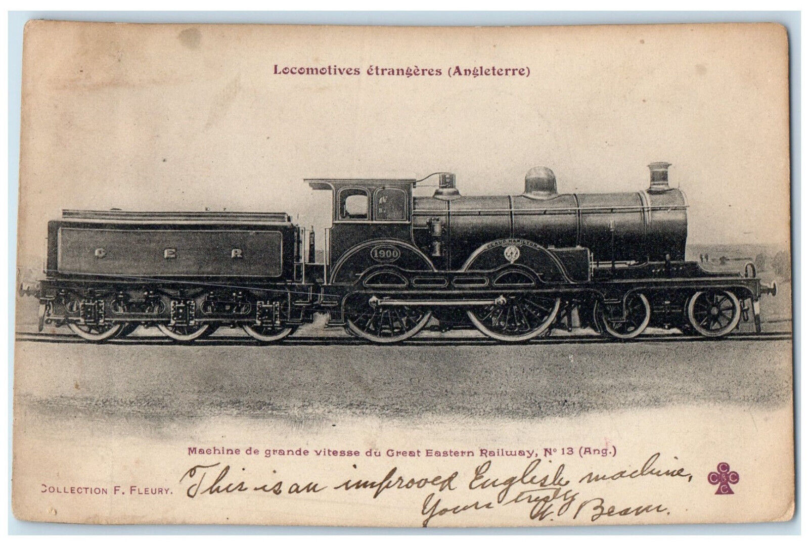 1906 Great Eastern Railway High Speed Machine Train England Postcard