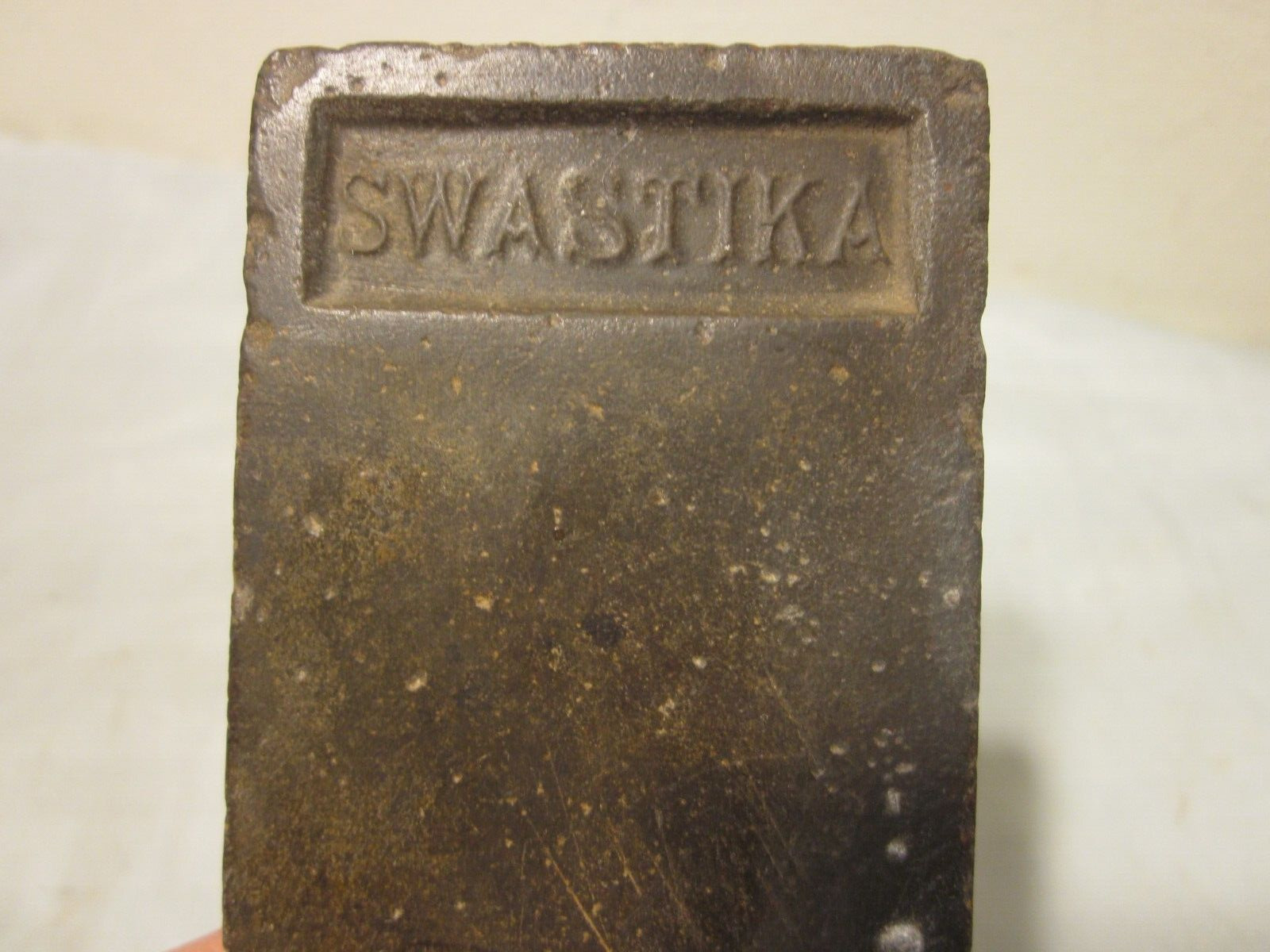 Antique/Vintage Rare SWASTIKA Razor Hone Sharpening Stone