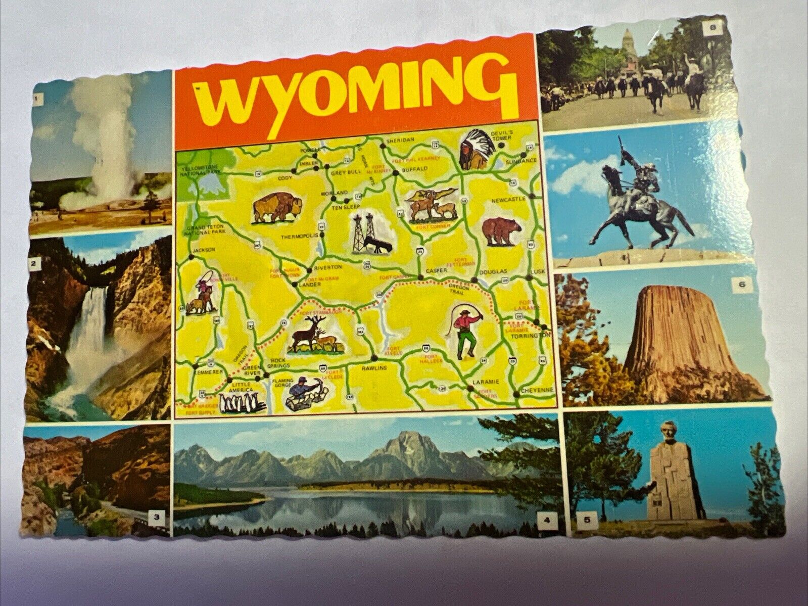 Postcard Wyoming WY Map Old Vintage Card View Standard Souvenir Continental Card