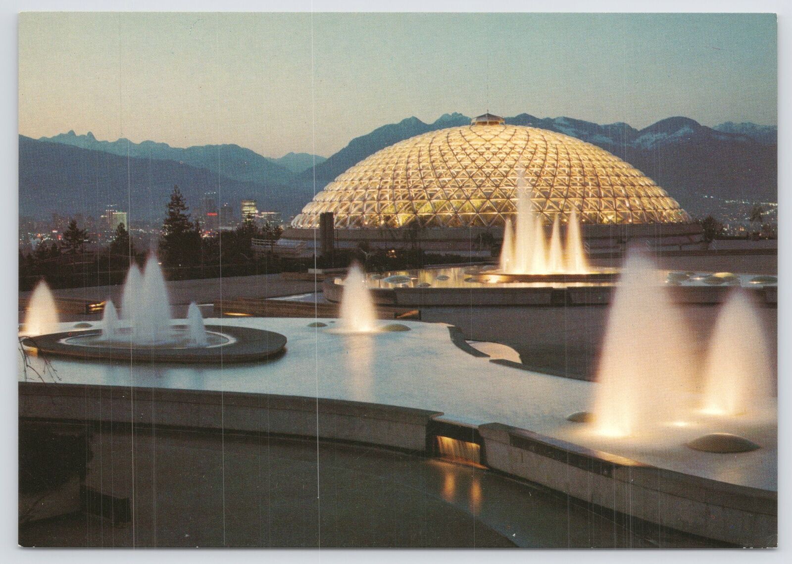 Vancouver BC Canada~Bloedel Conservatory Triodetic Dome At Night~Continental PC