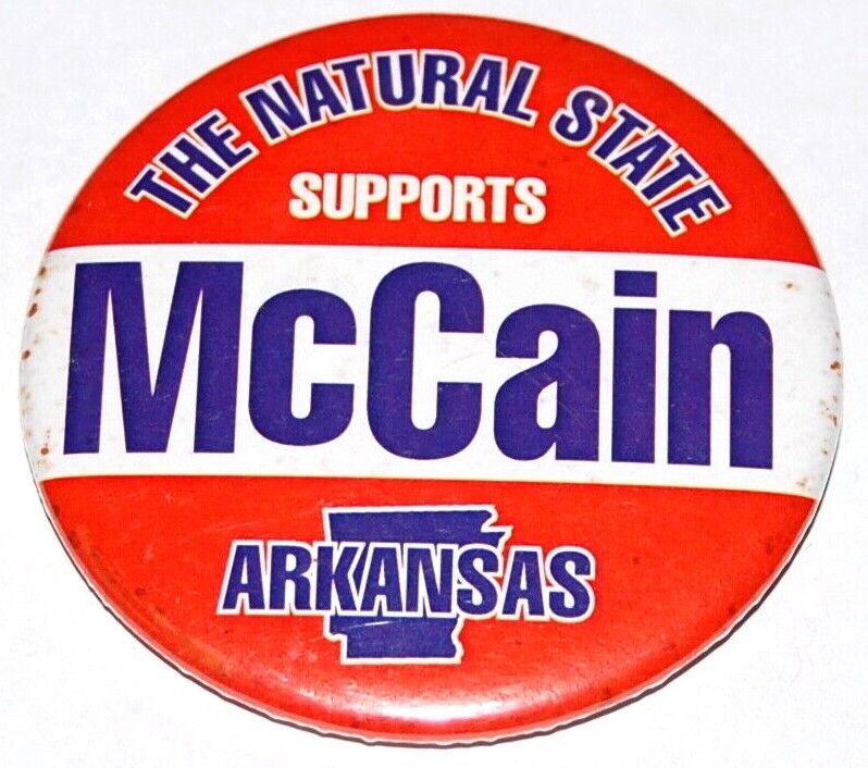 2008 Arkansas for JOHN MCCAIN campaign pin pinback button political president