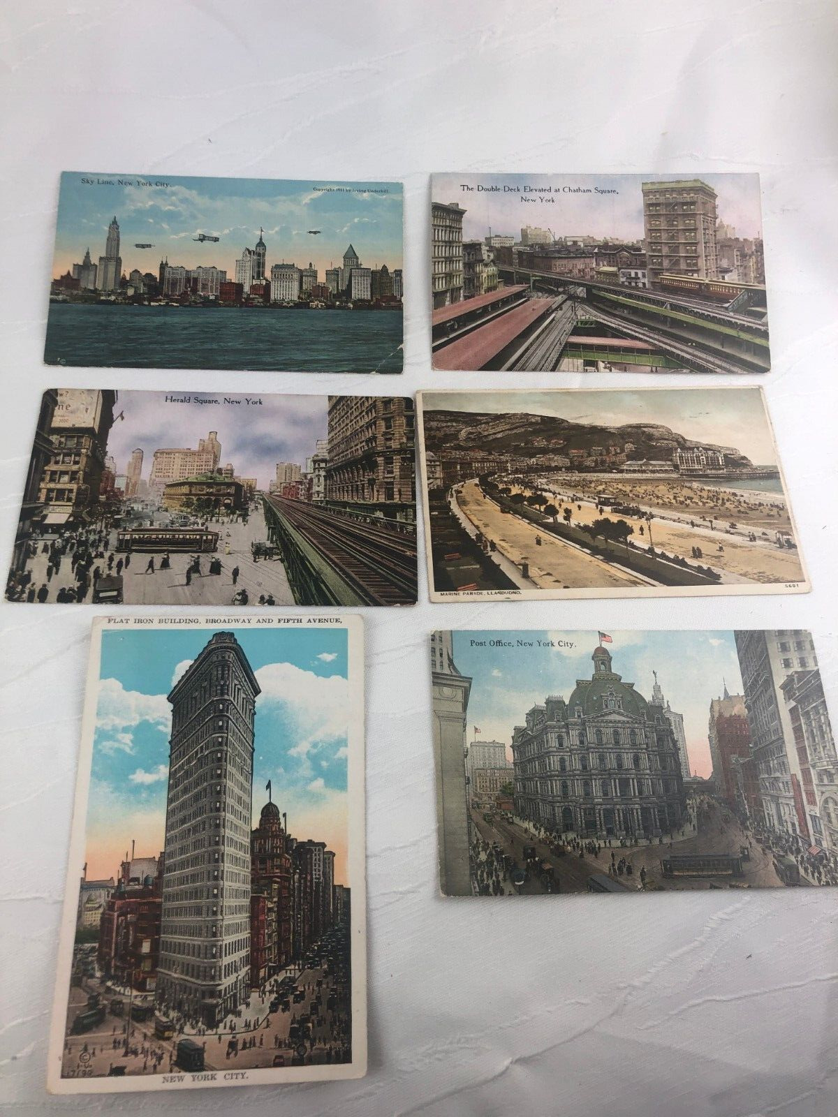 VINTAGE - 6 LOVELY COLOUR POSTCARDS FROM NEW YORK, U.S.A.