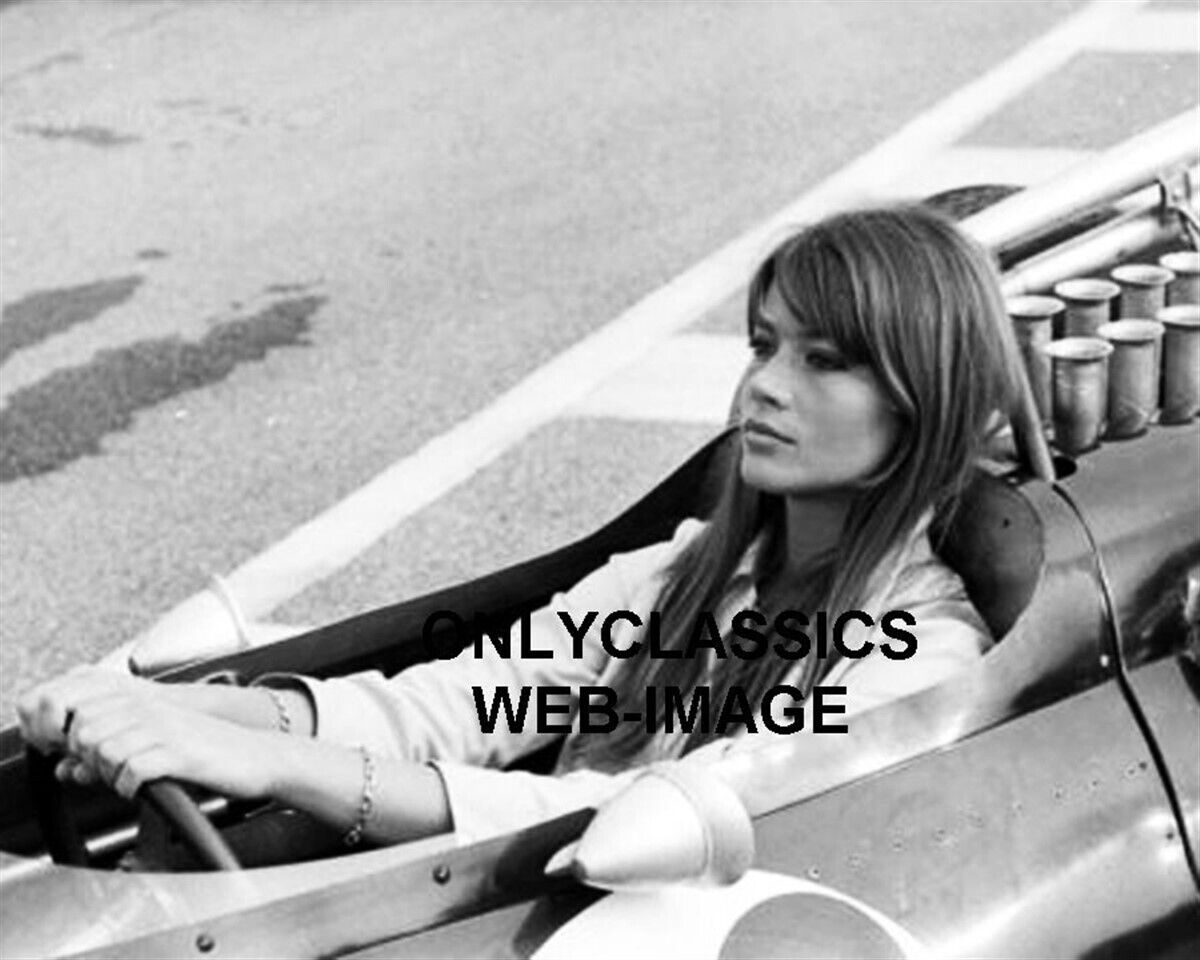 1966 Françoise Hardy Long Hair In Cockpit of Grand Prix Movie Photo Auto Racing