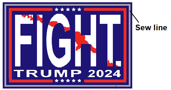FIGHT - Trump 2024 PVC patch 3x2 morale patch with hook backing - PRE-ORDER