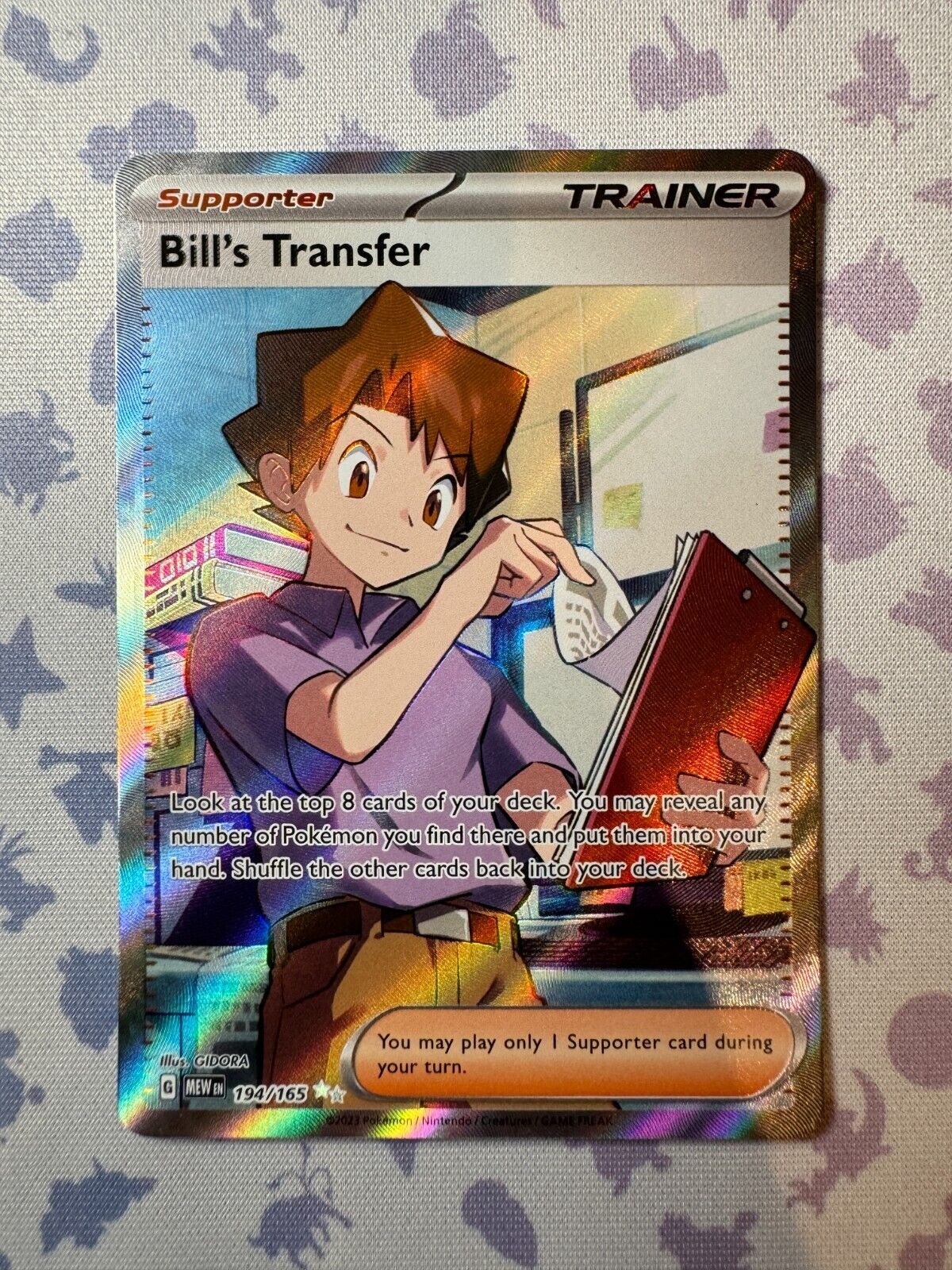 Pokemon TCG Bill's Transfer 194/165 Scarlet & Violet 151 Ultra Rare Trainer Card