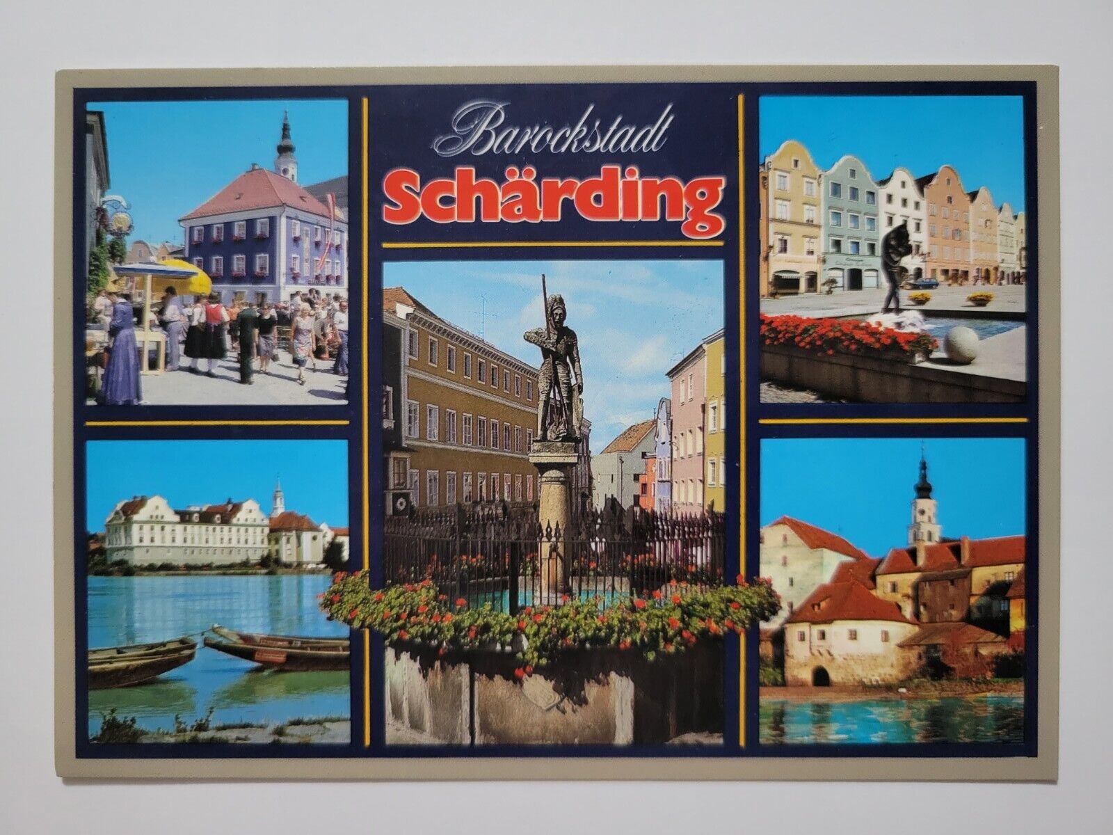 Vintage Postcard Germany Barockstadt Scharding 