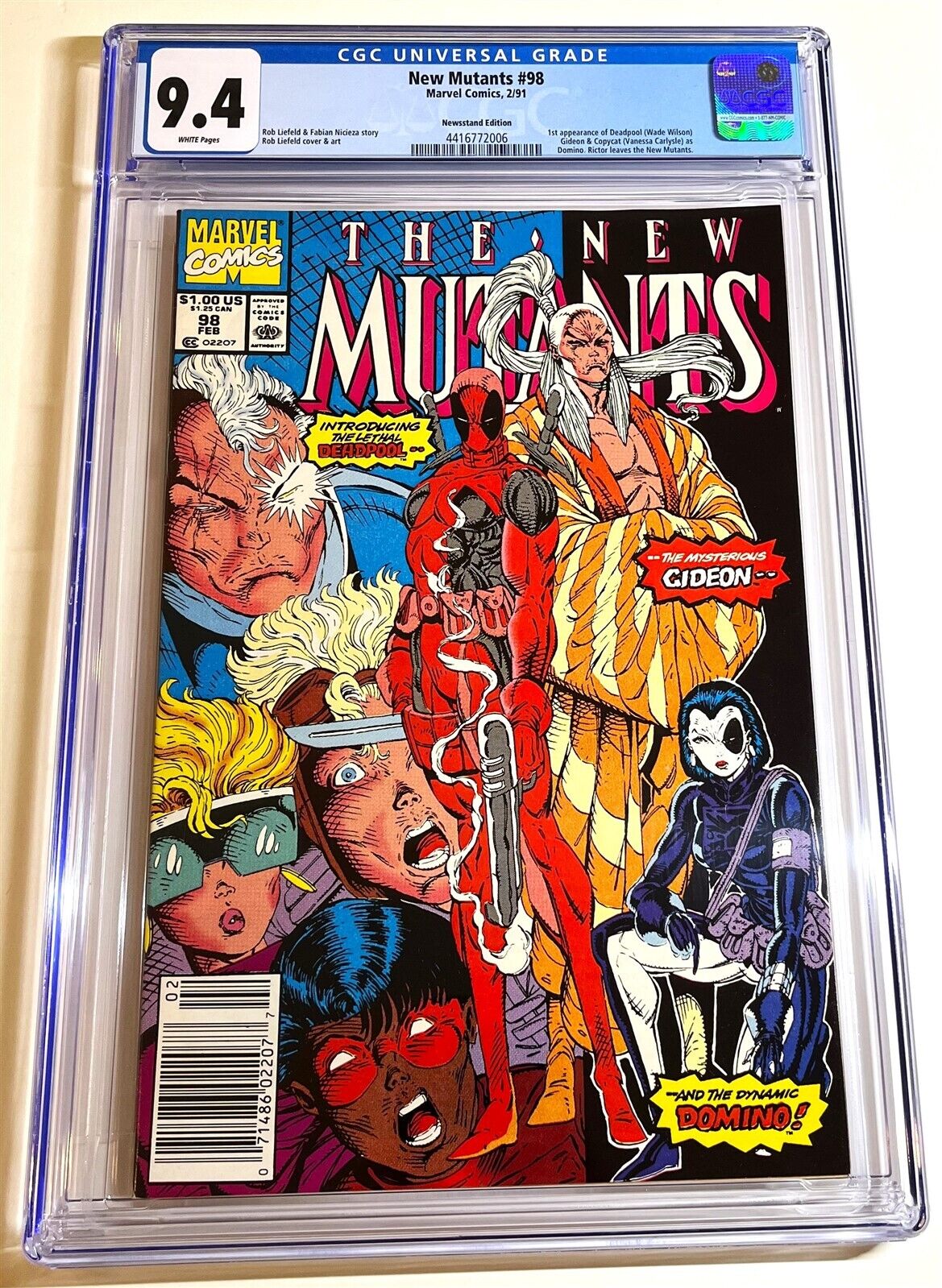 NEW MUTANTS #98 ~ 1st DEADPOOL 1991 Marvel ~ CGC 9.4 white pages NEWSSTAND