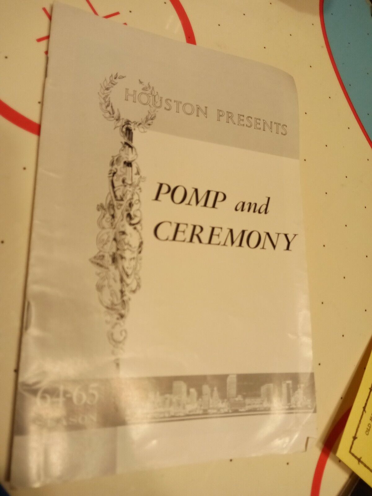 Houston Presents Pomp And Ceremony 1964-65 Season Houston Texas Rare vintage