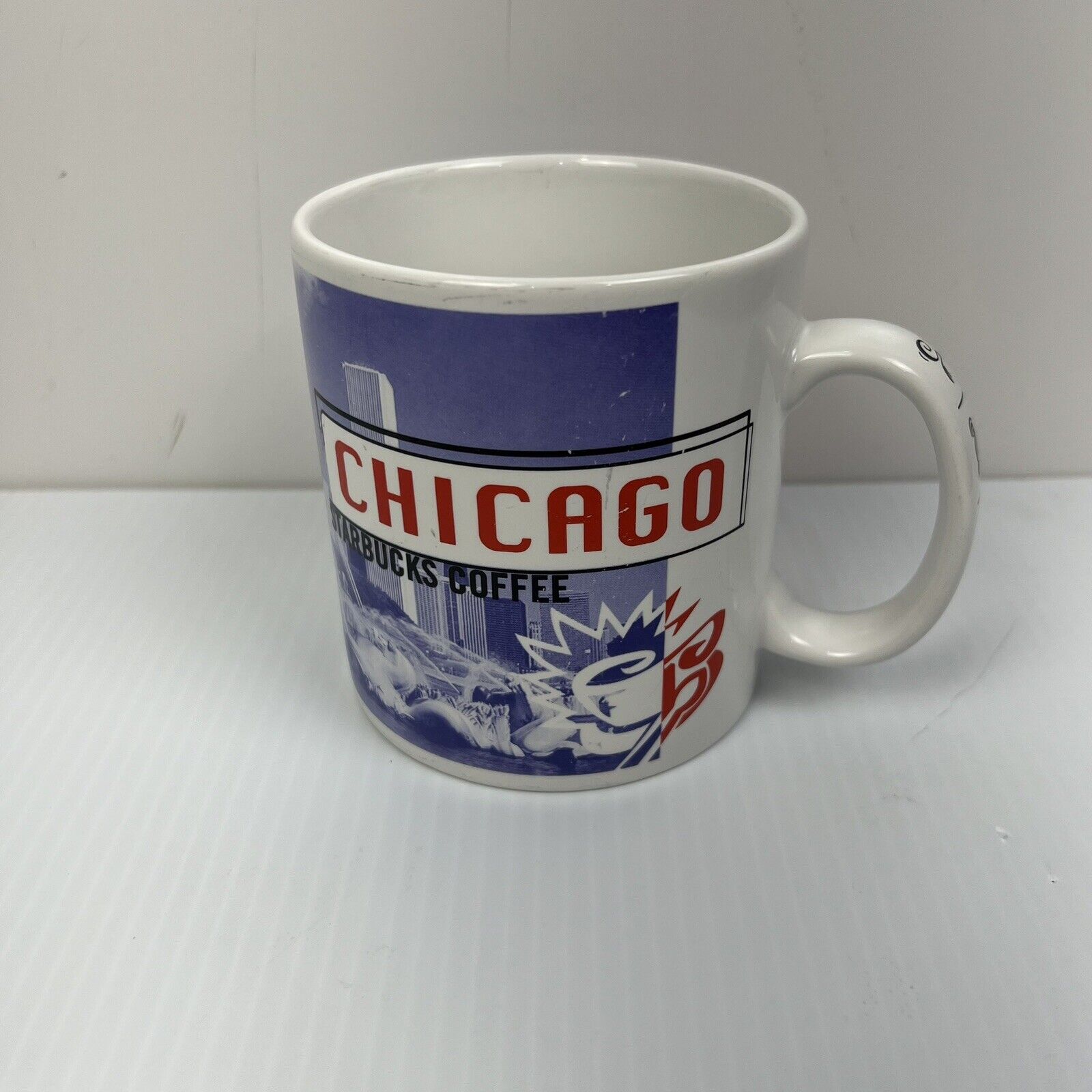 Vintage Starbucks Coffee Mug Chicago Cup 18 oz  1999