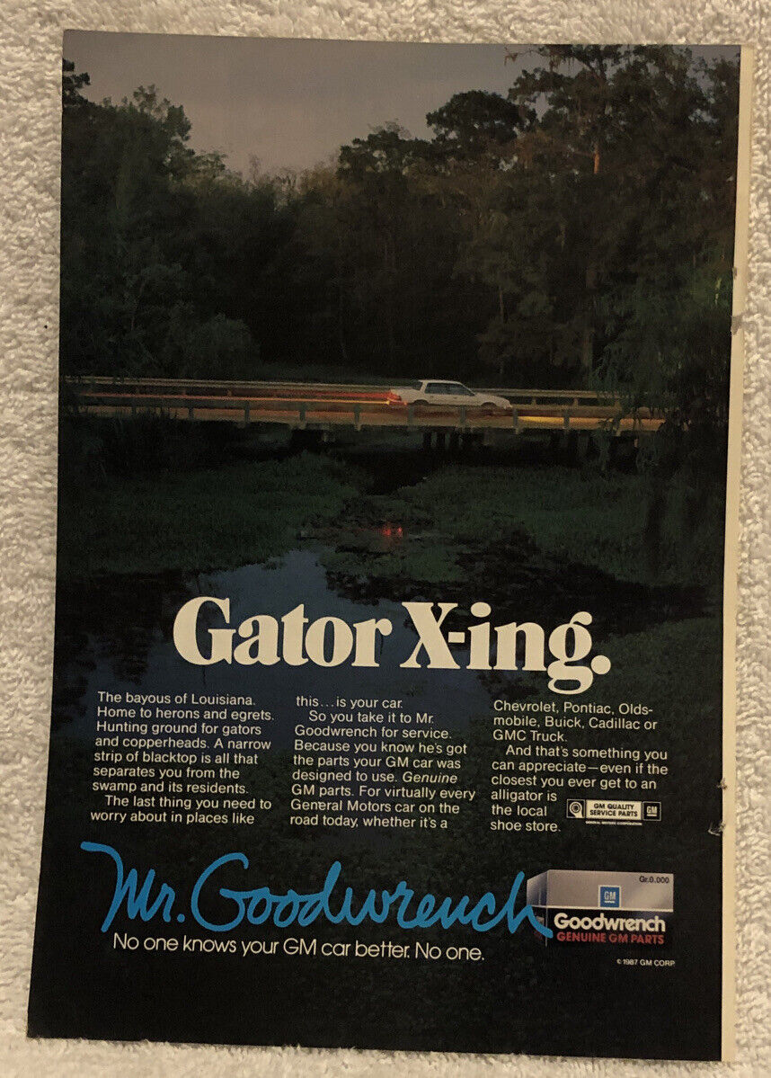 Vintage 1988 Mr. Goodwrench Original Print Advertisement -  Gator X-ing