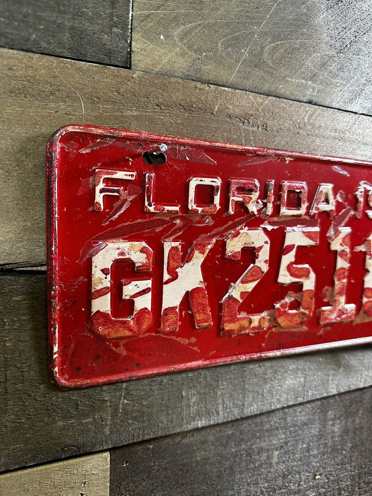 VINTAGE 1936 FLORIDA TAG ARMY LICENSE PLATE #GK25186