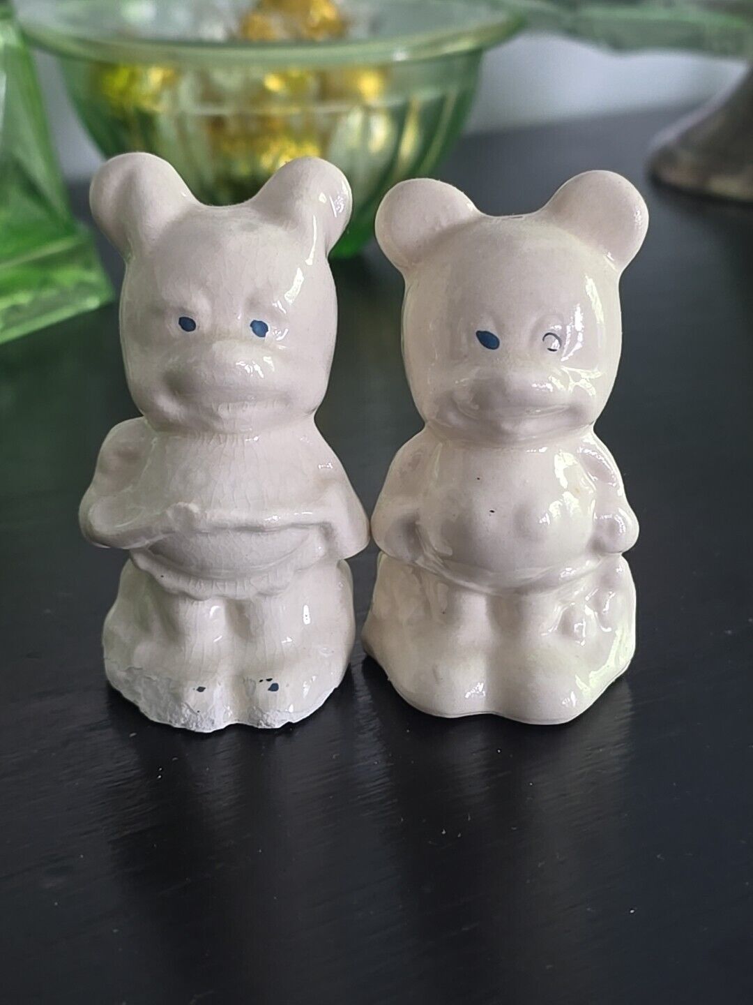 Vintage 1940s Mickey And Minnie Mouse Salt And Pepper Shakers