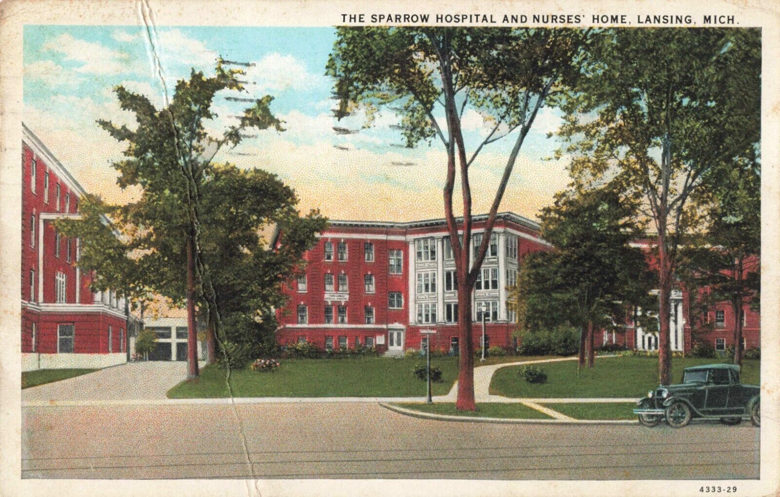 Lansing MI Michigan, Sparrow Hospital & Nurses Home, Vintage Postcard