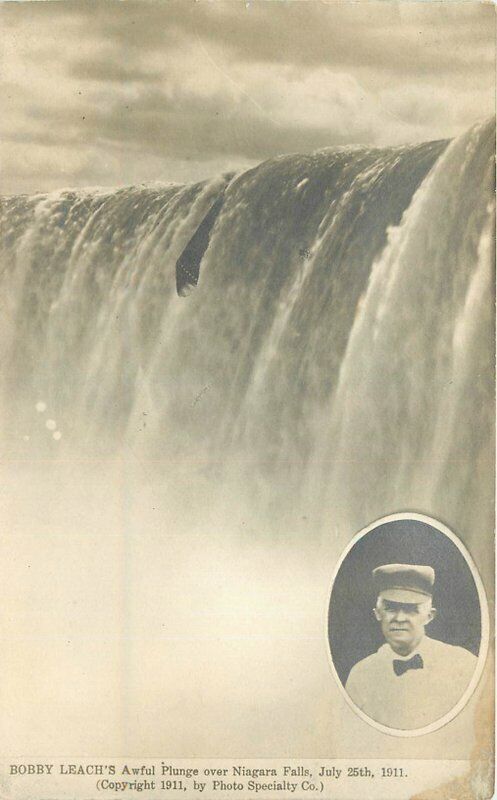 Bobby Leach Niagara Falls New York Plunge RPPC Photo Postcard 20-11875