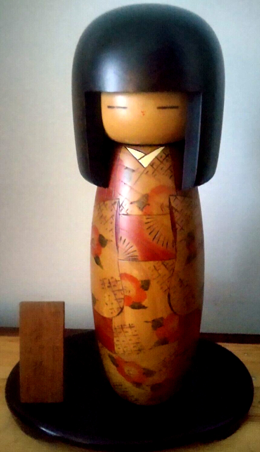 Japanese Traditional Big Kokeshi Doll made by Usaburo from Japan