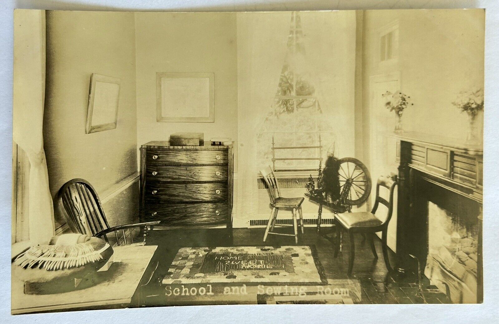School. Sewing Room. Robert E Lee Mansion Real Photo Postcard. RPPC Arlington 