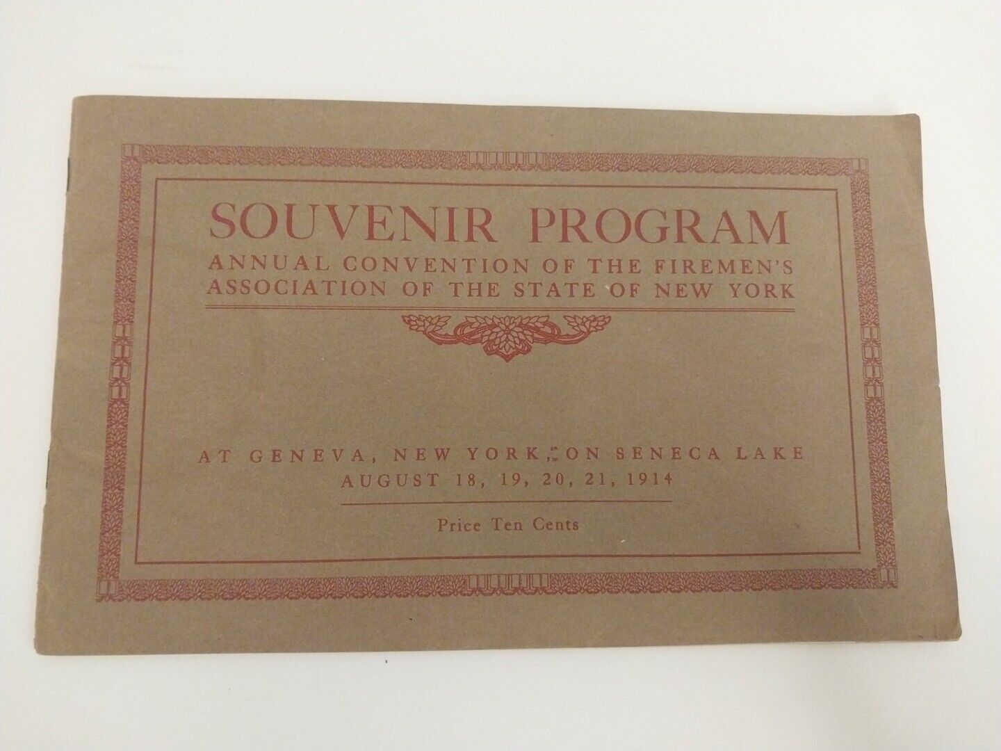 New York State Firemen's Annual Convention Souvenir Program 1914 Geneva Seneca 