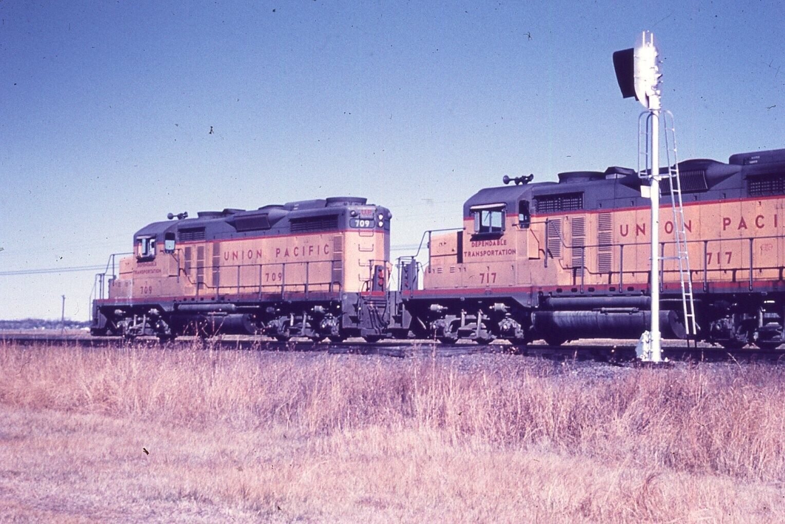 Duplicate Train Slide Commercial Slide Union Pacific #717 Cheyenne Wyoming