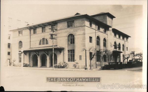 RPPC The Bank of Hawaii. Ltd. Honolulu,Hawaii,HI Real Photo Post Card Vintage