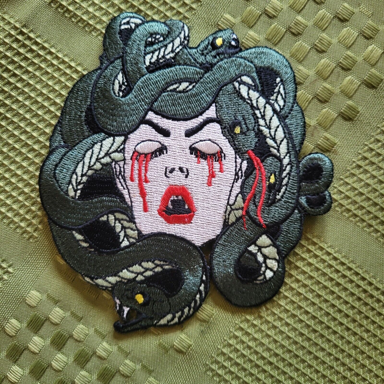 Medusa Embroidered iron on Sew on 4.0 inch Patch 