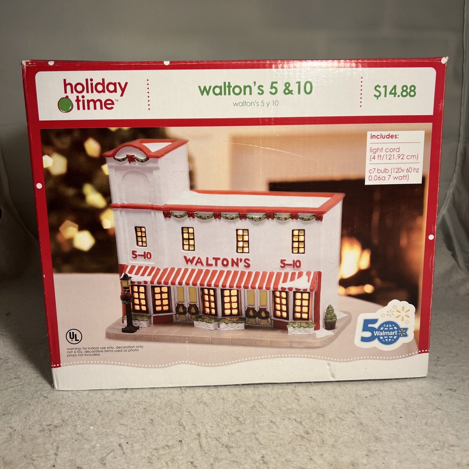 Holiday Time Christmas Village Walton\'s 5-10 Store. Birthplace Of Walmart