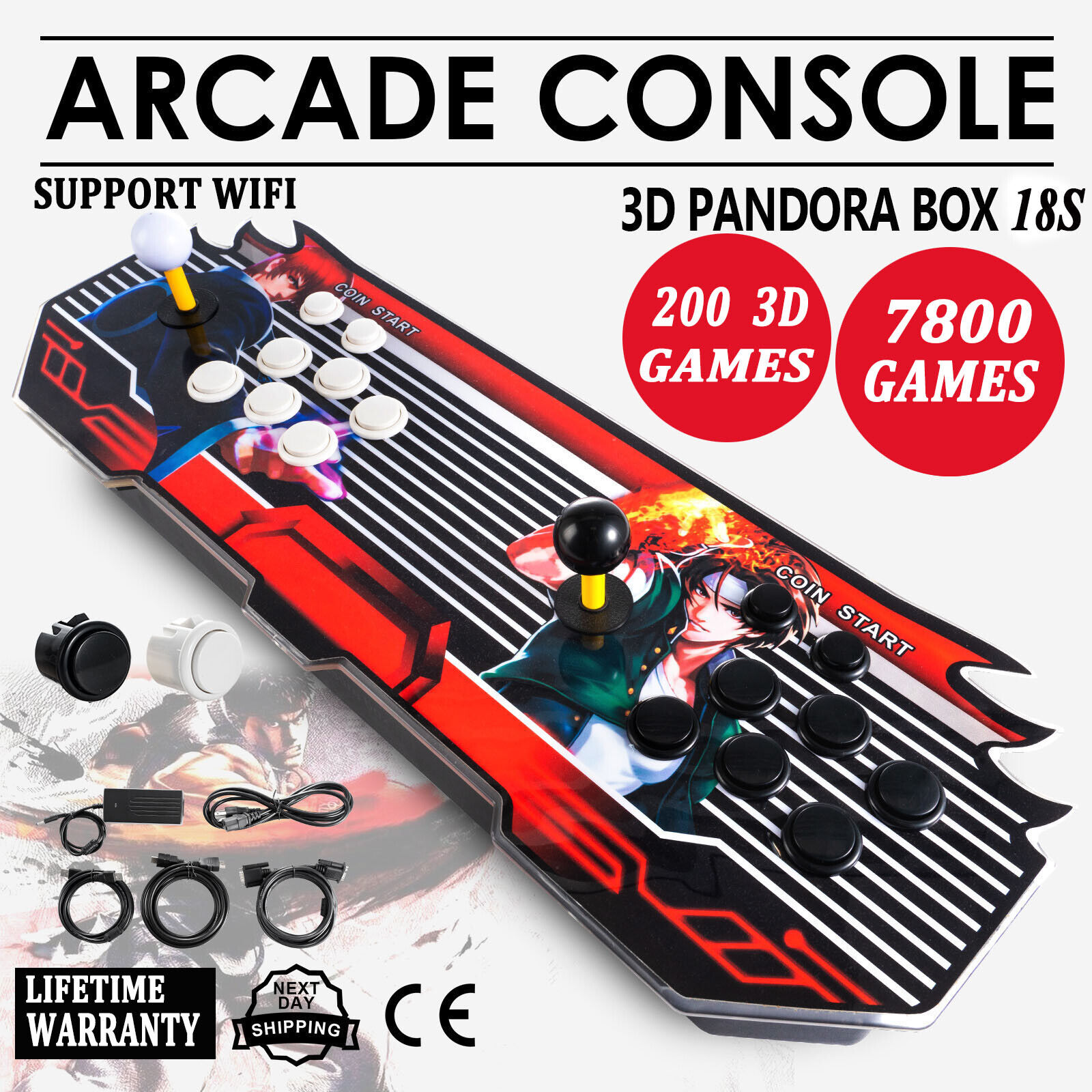2023 WIFI 3D Pandora Box 8000 Games Retro Video Game Double Stick Arcade Console