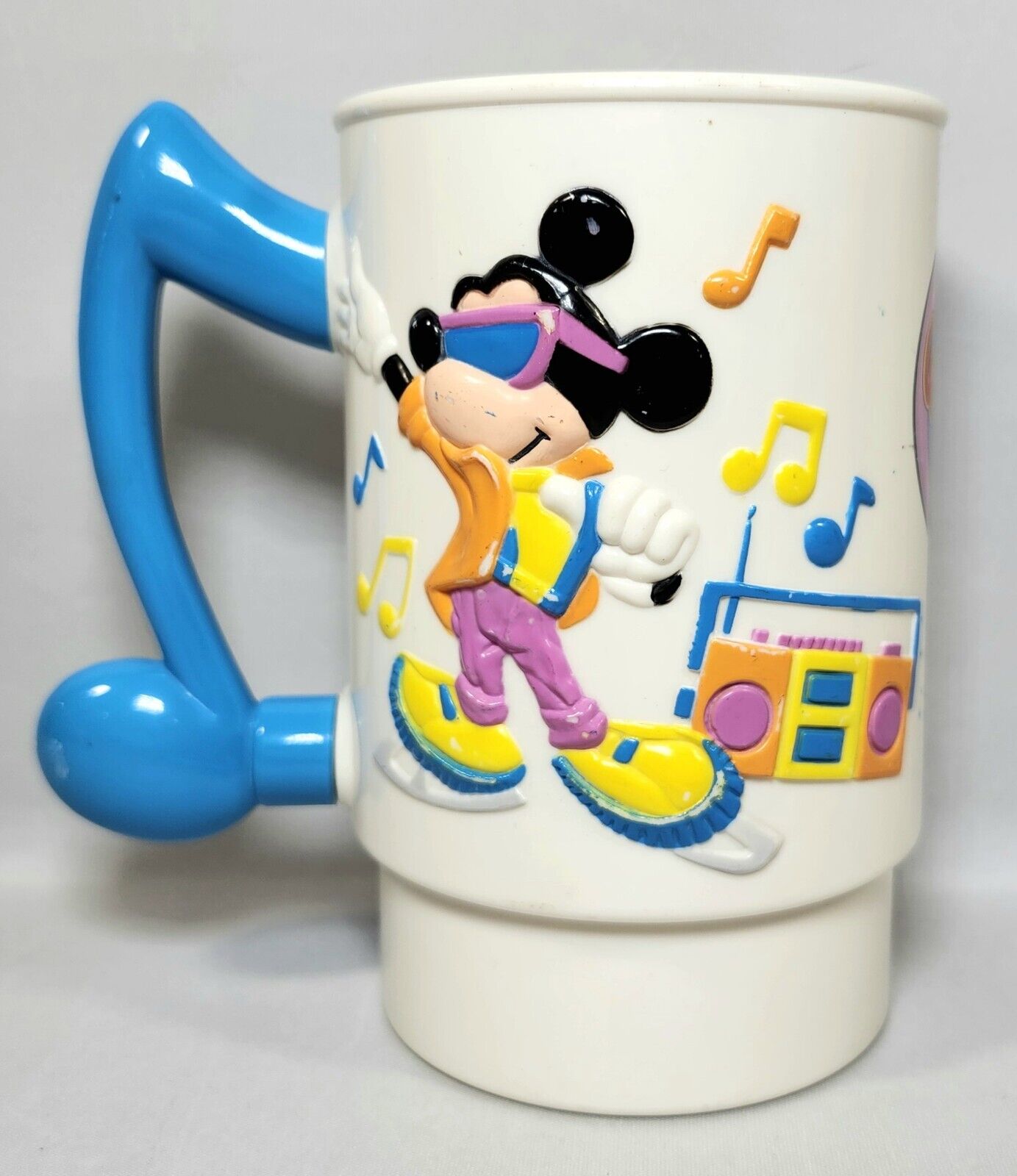 Vintage WALT DISNEY WORLD ON ICE Mickey Mouse Music Plastic Mug Cup