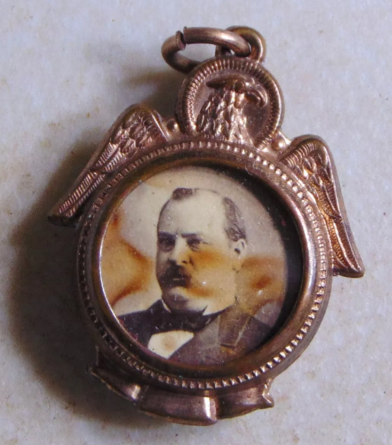 *ORIGINAL* 1888 Grover Cleveland Key-Hook Badge 