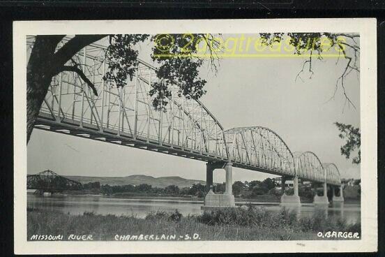 Rppc Chamberlain Sd South Dakota 2 steel Bridges Over Missouri River Old Real Ph