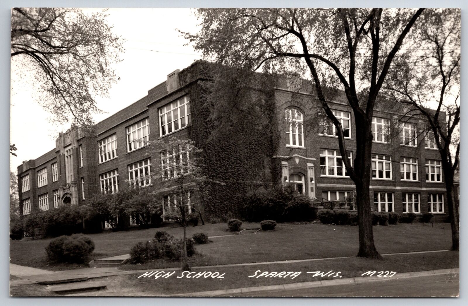 Sparta Wisconsin~High School Building~1940s RPPC