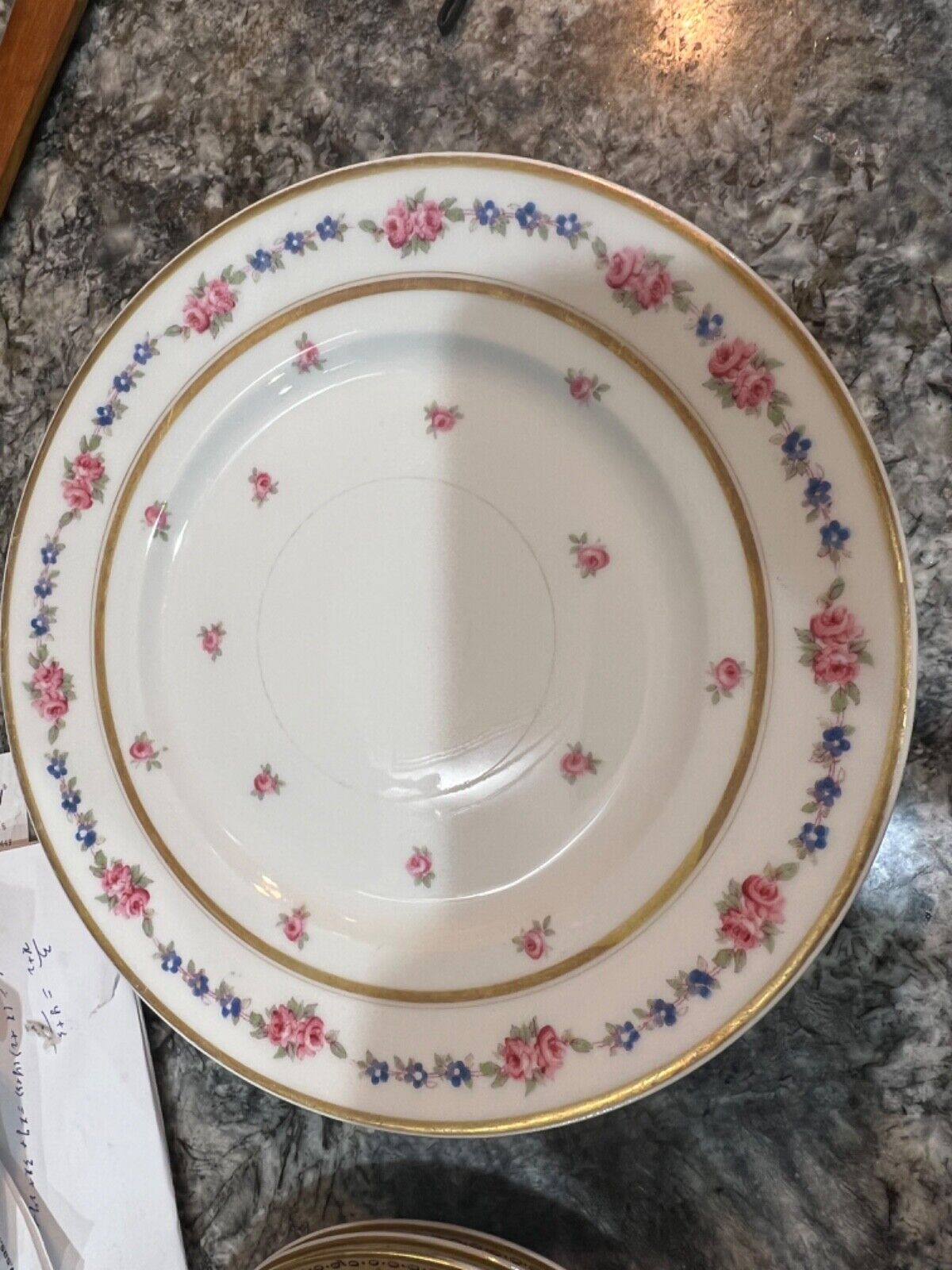 Vintage LIMOGES D&Co (DELINIERES) Handk Painted Roses Plate - Made in France