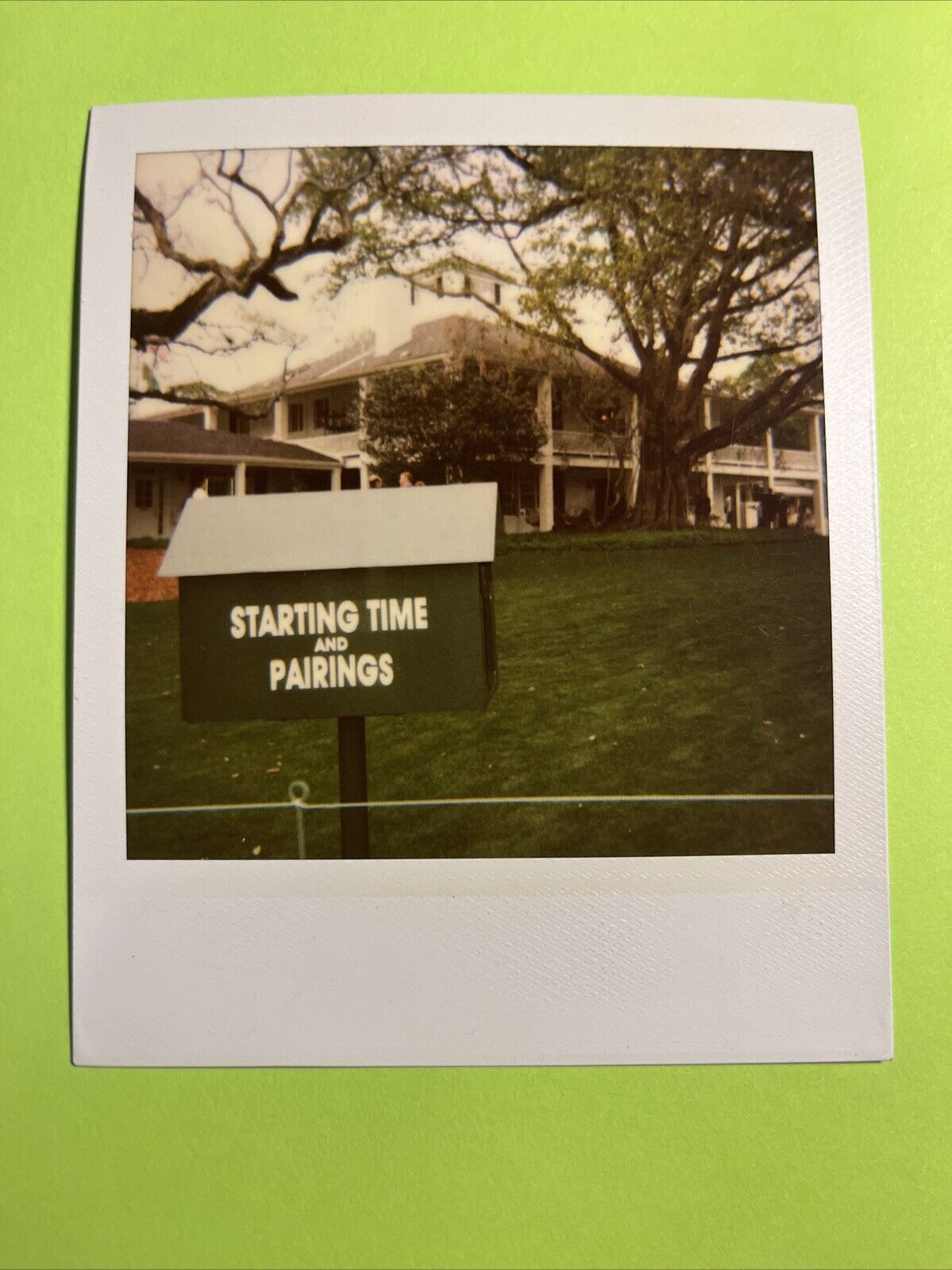Original Polaroid Photograph From The 2008 Masters Tournament Clubhouse OOAK