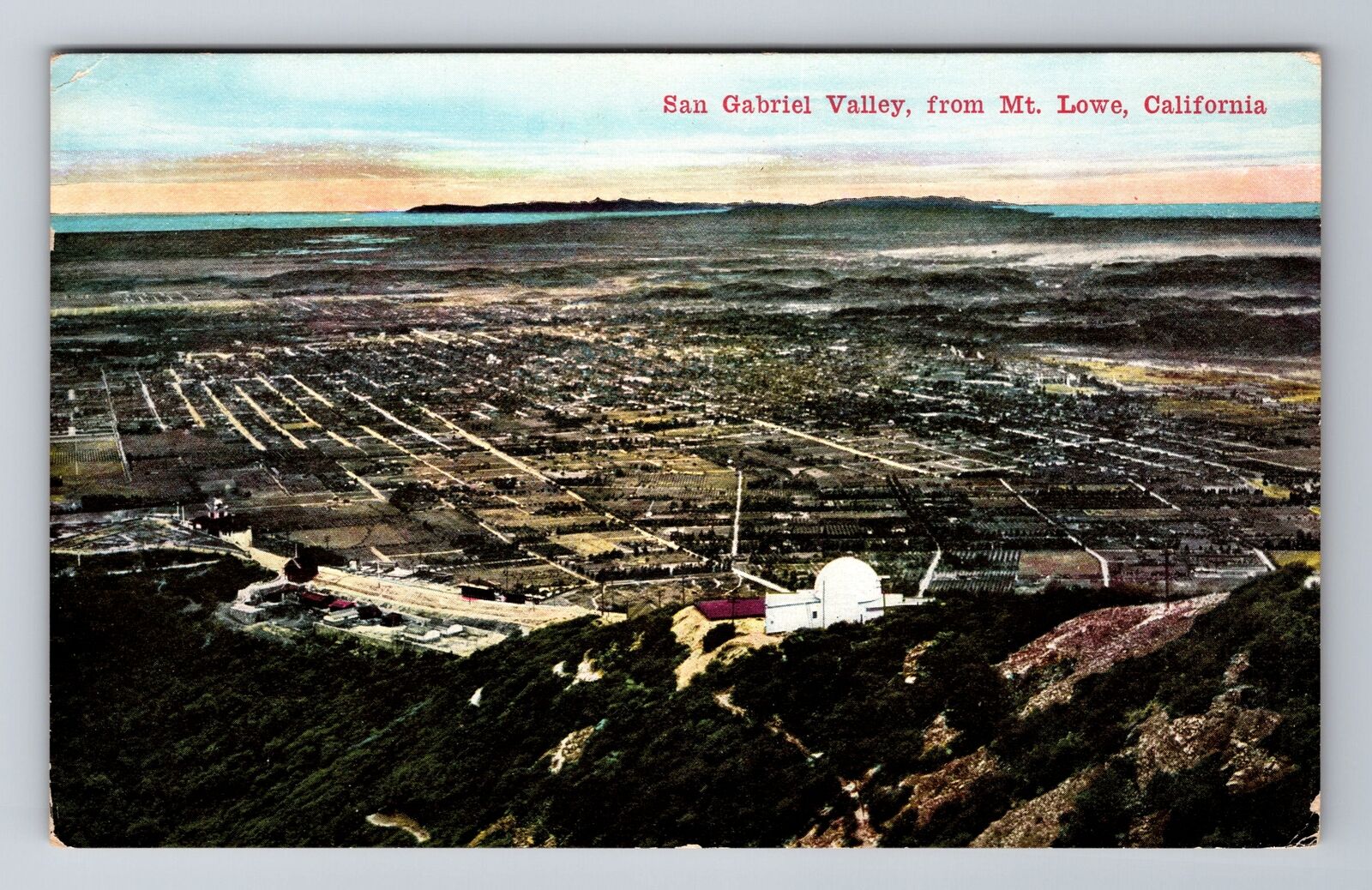 Mt Lowe CA-California, San Gabriel Valley, Antique Vintage Souvenir Postcard