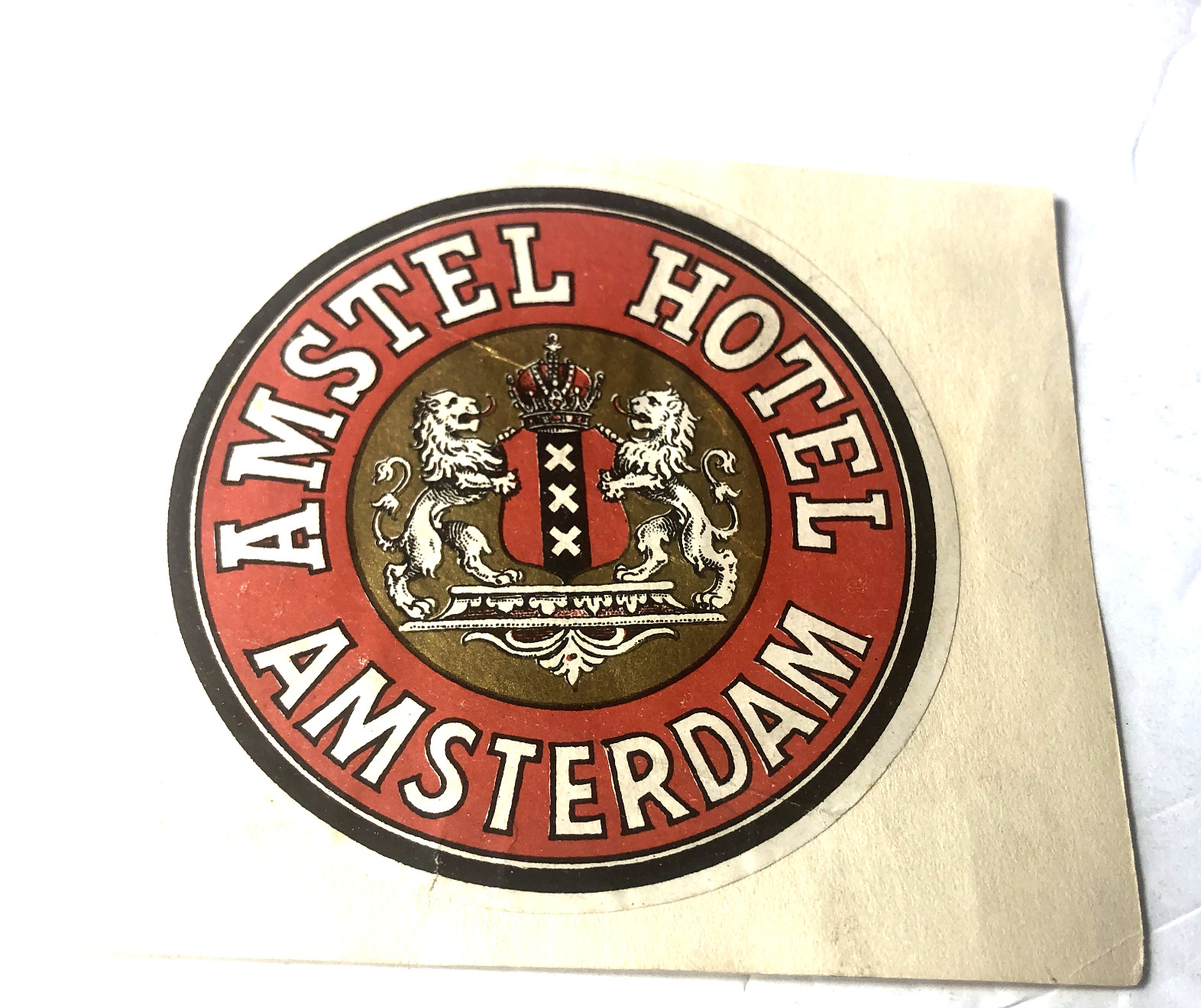 Vintage Amstel Hotel, Amsterdam, unused luggage label. 5\