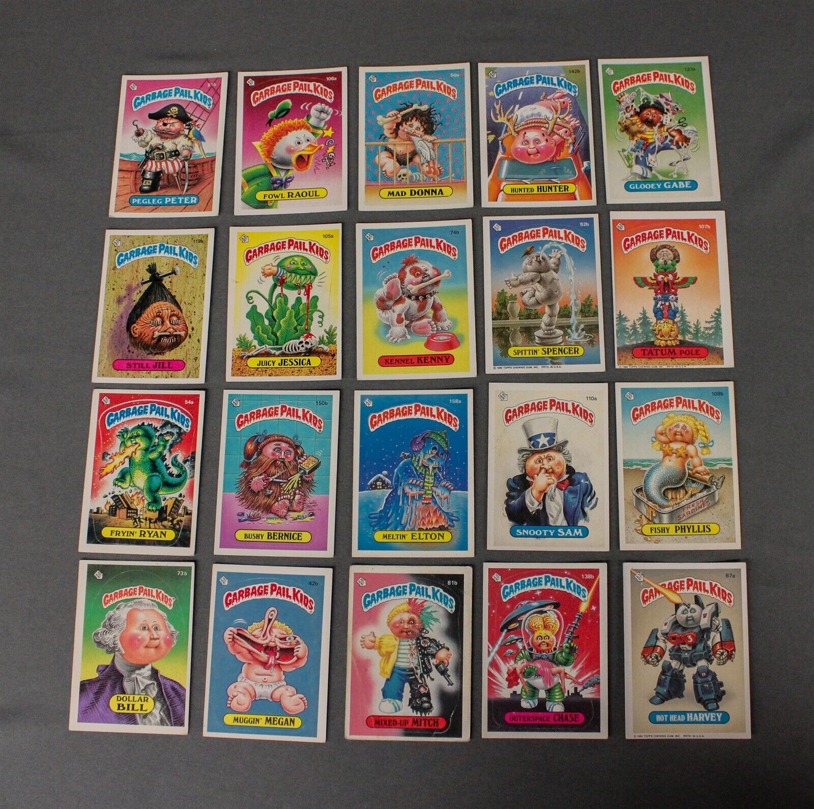 1985-1986 Topps Garbage Pail Kids Stickers Trade Cards 20P Various Backs
