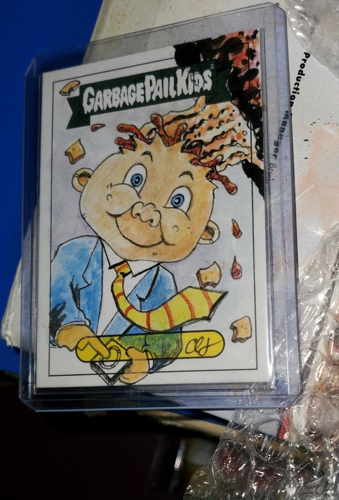 Garbage Pail Kids RAREST REAL ADAM BOMB FULL SKETCH CARD AUTO LAYERED MUStc MINT