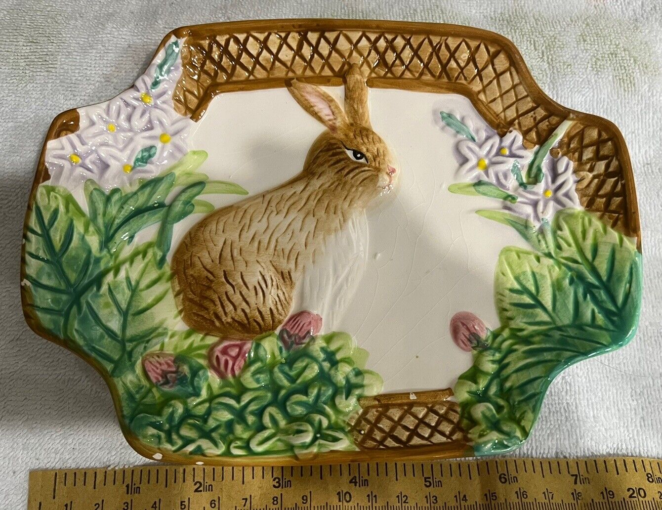 Vintage, Royal Norfolk, Bunny Plate With Easter Basket & Flowers, Platter/Dish