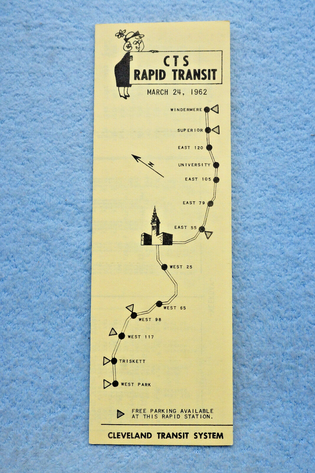 CTS Rapid Transit ( Cleveland Transit System) Timetable - Mar 24, 1962