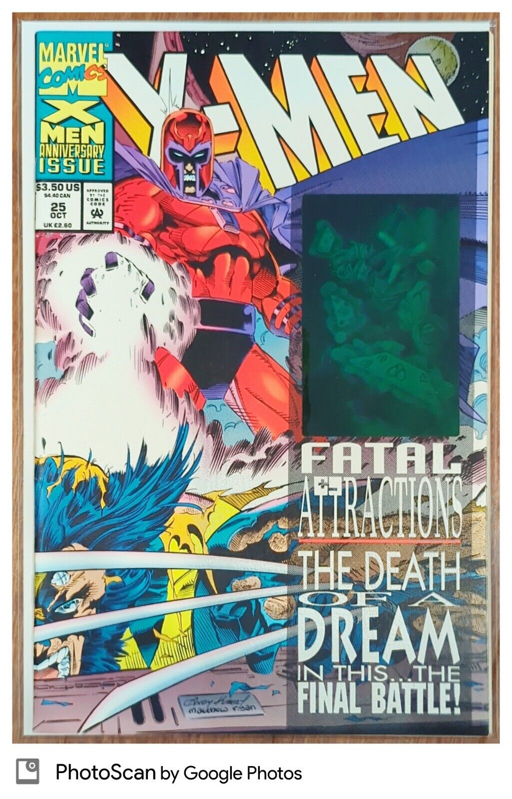 1993 X-Men #25 Newsstand Marvel Hologram Magneto Rips Adamantium from Wolverine