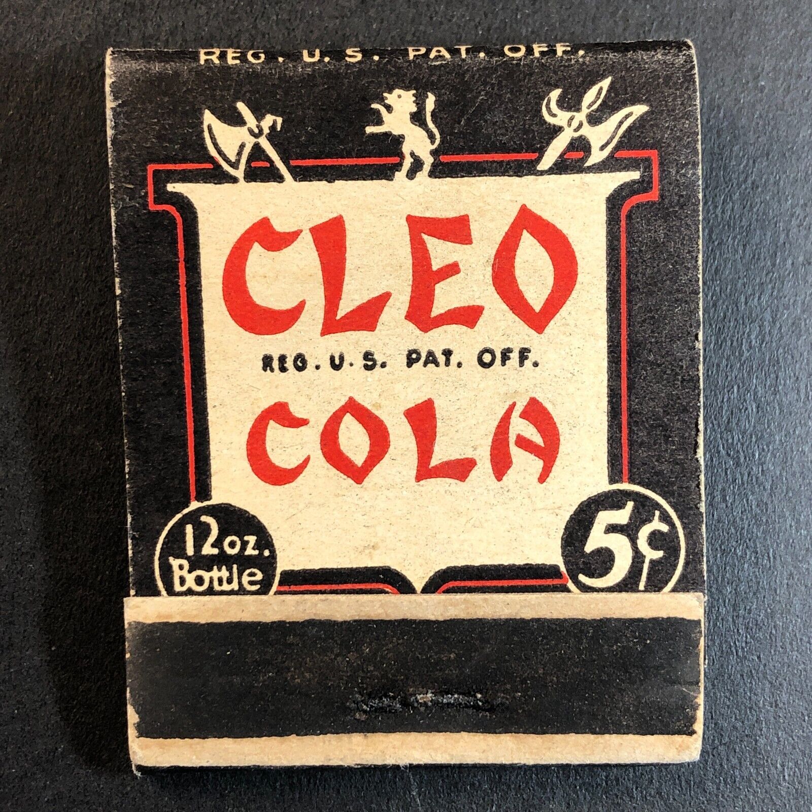 Cleo Cola 12oz Bottle 5c Full Matchbook c1930's-40's VGC Scarce