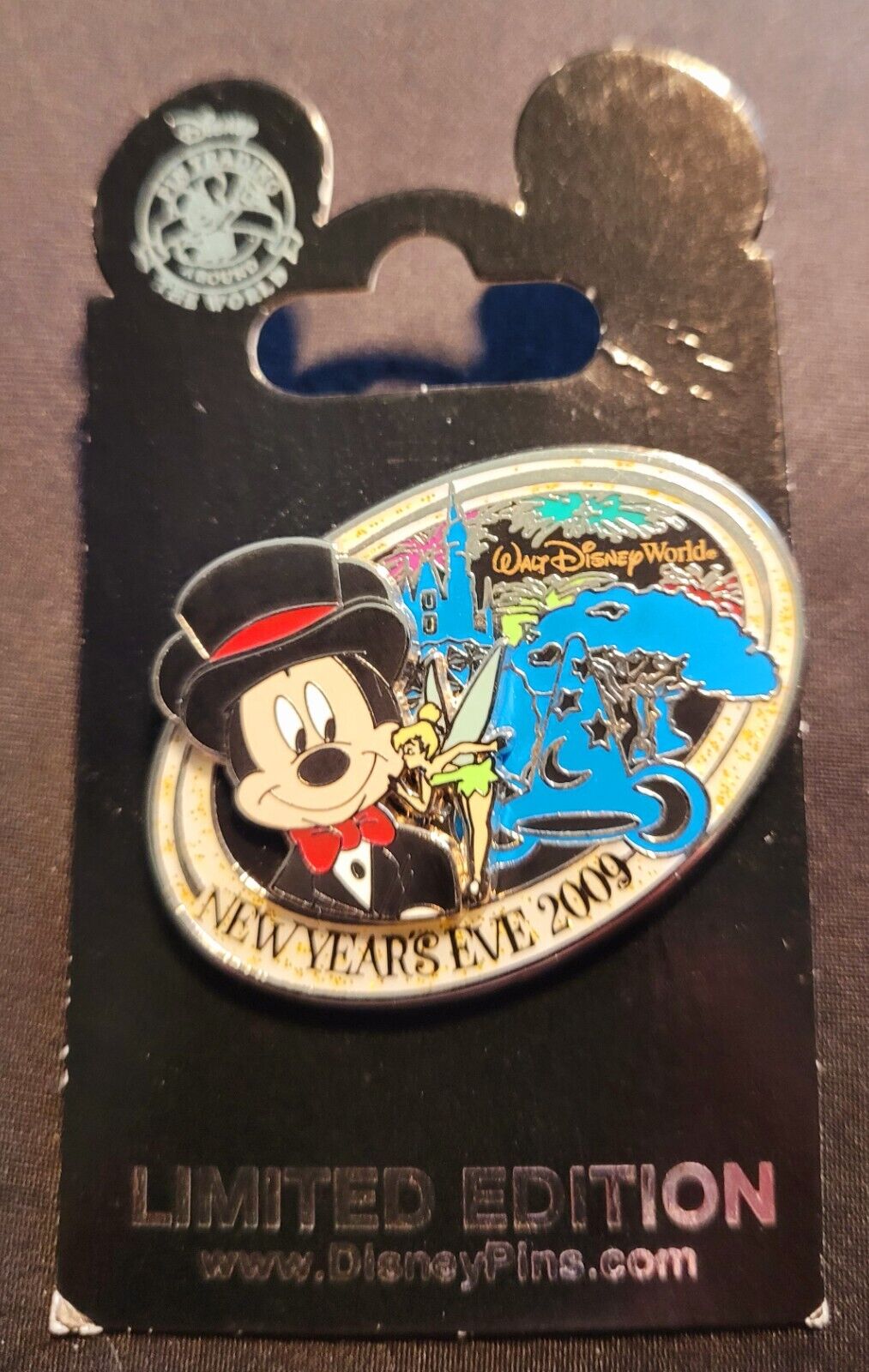 RETIRED 2009 WALT DISNEY WORLD NEW YEAR\'S EVE MICKEY & TINKER BELL PIN LE 4500