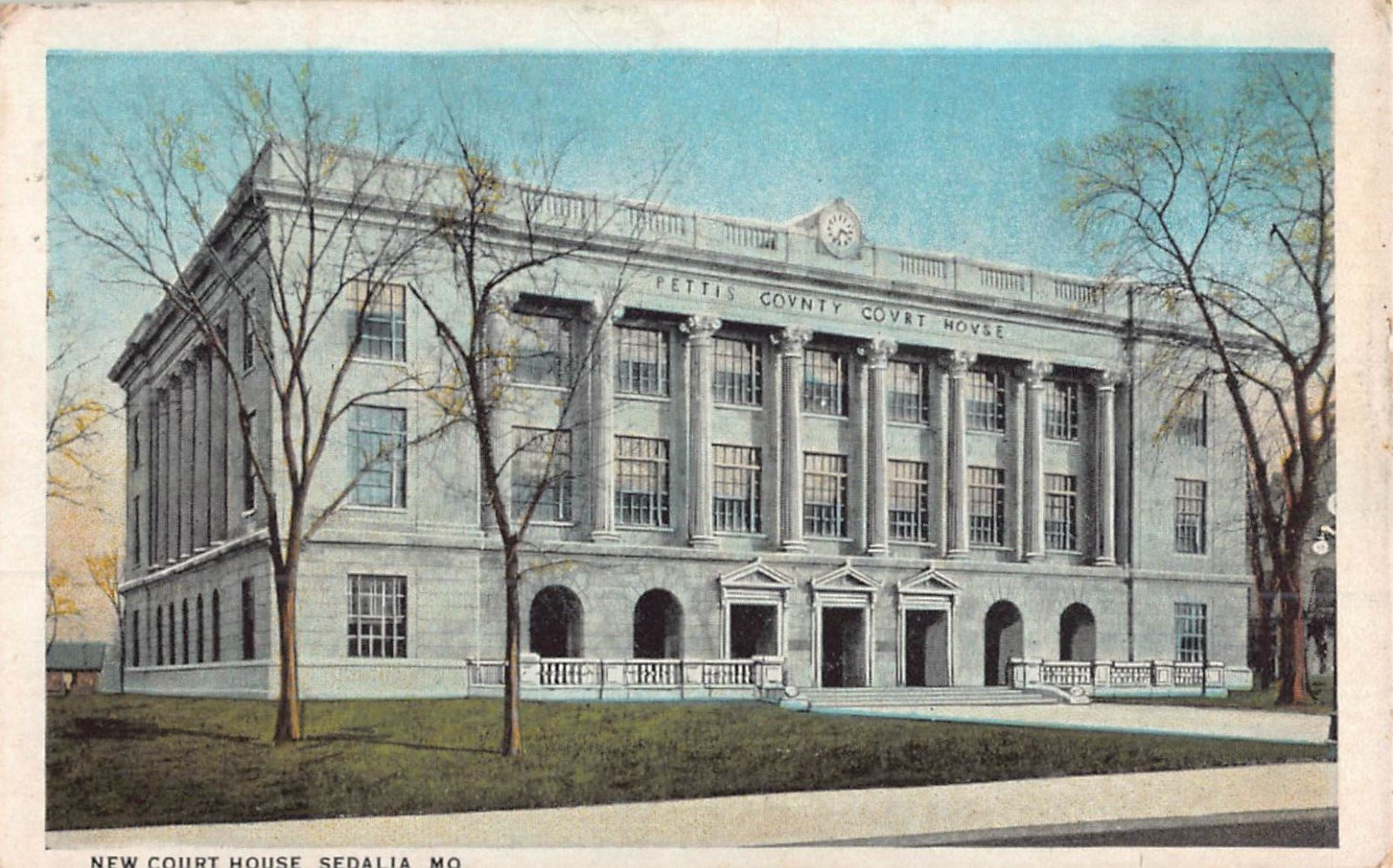 1925 Postcard of the New Pettis County Court House, Sedalia, Missouri
