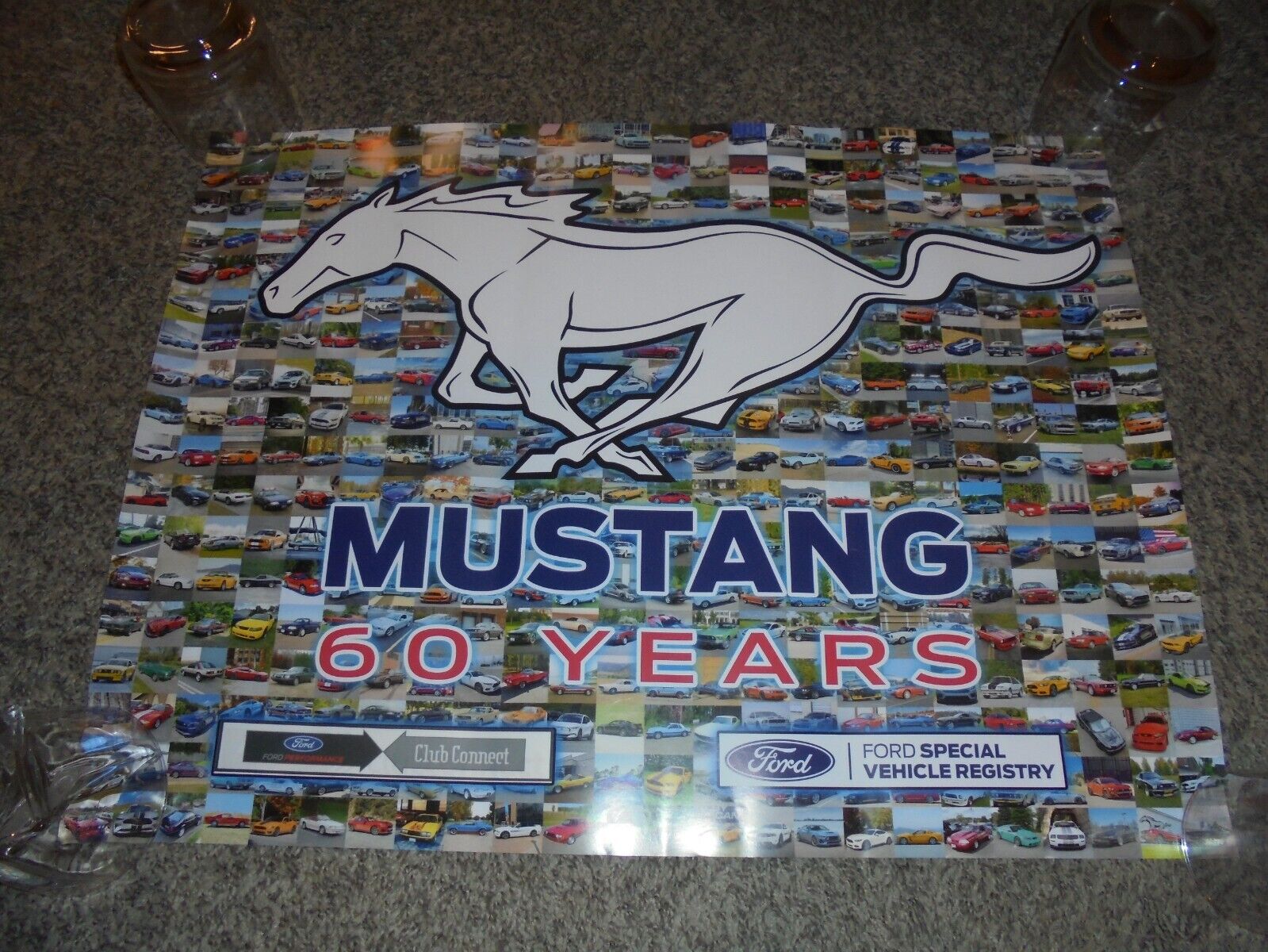 2024 FORD MUSTANG 60TH ANIVERSARY POSTER.CLASSIC MUST FRAME KEEPER