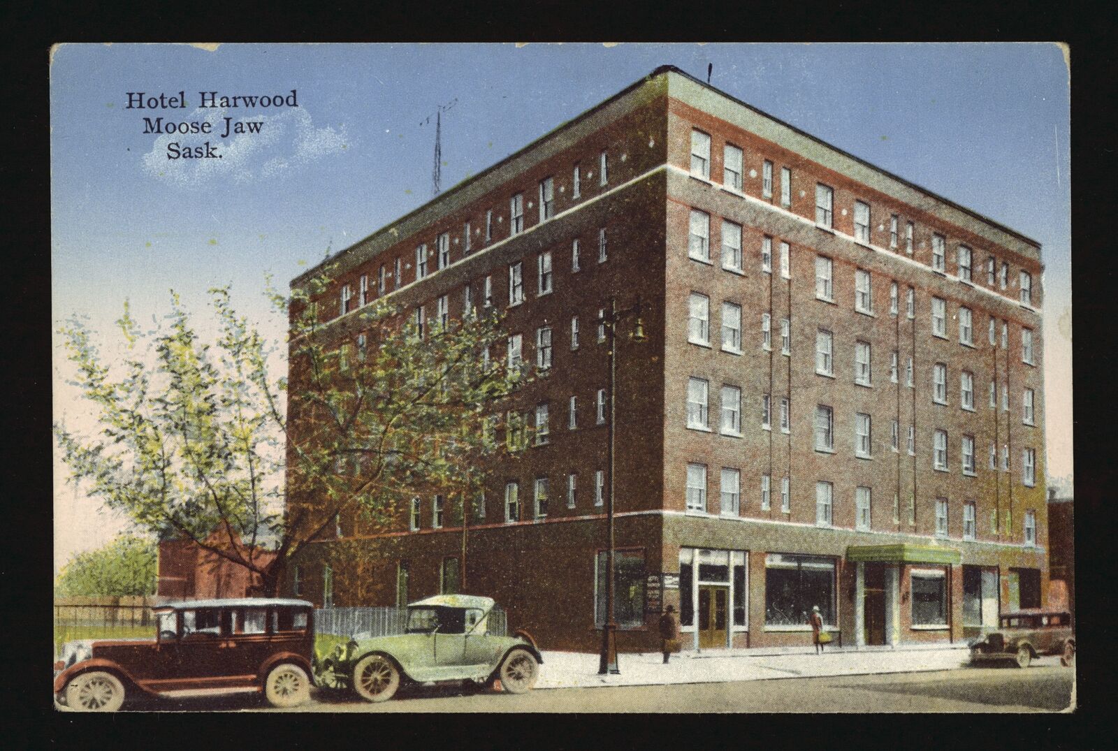 Hotel Harwood Moose Jaw Saskatchewan, View of a large brick hospit- Old Photo